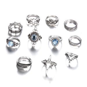 11 Piece Set of Silvertone Fashion Rings